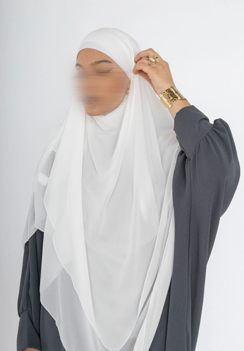 Khimar Mahira blanc